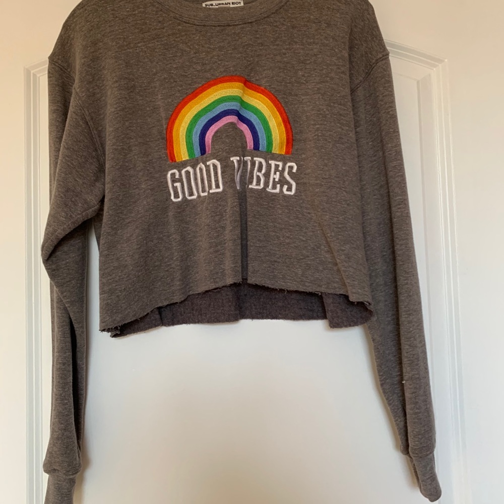 Good vibes crop sweatshirt